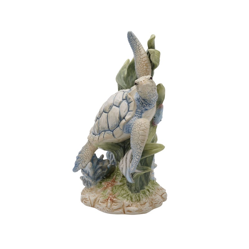 Fitz & Floyd Fitz and Floyd Coastal Home Sea Turtle Ceramic Figurine 10.25 inches - Image 2